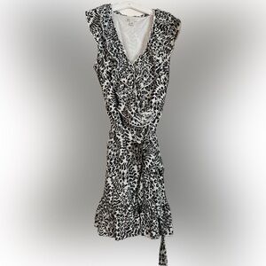 Black and white Mini Faux Wrap dress